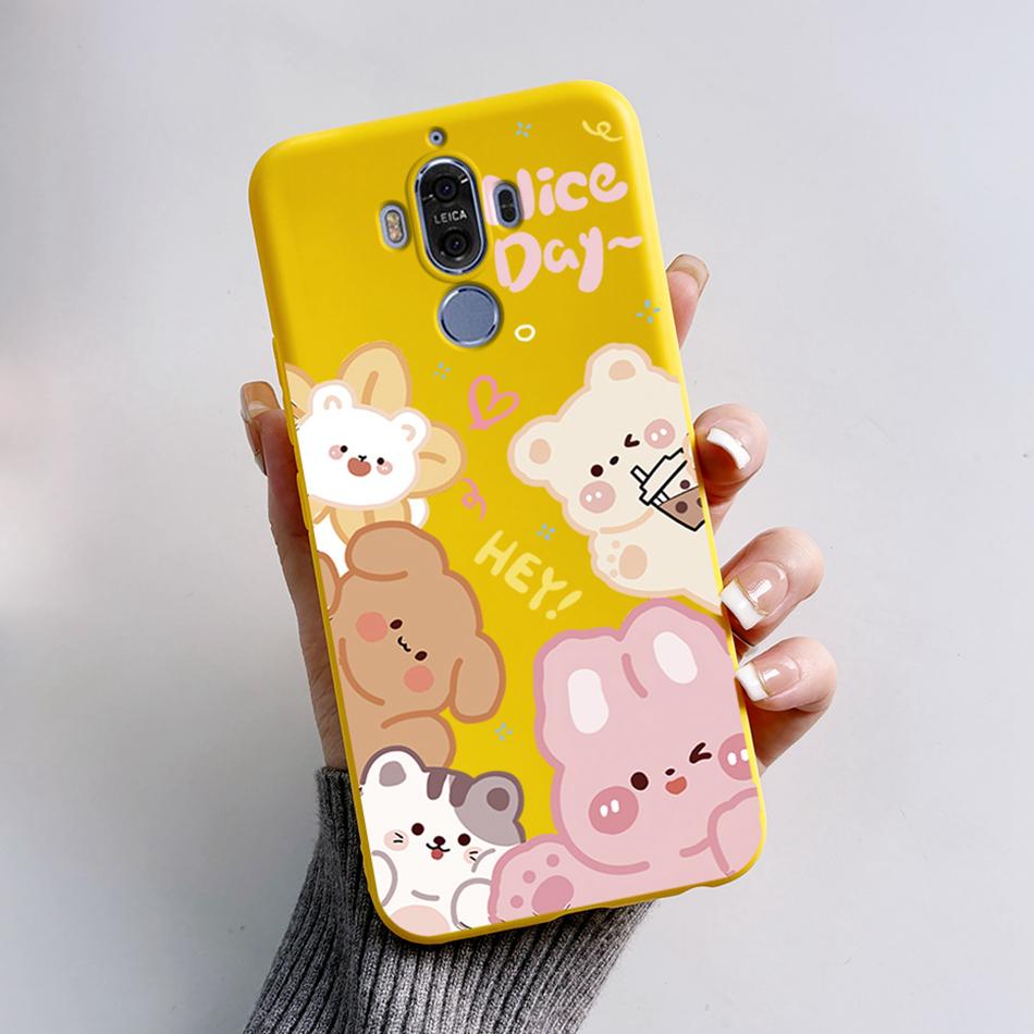 Für Huawei Mate 9 Mate9 MHA-L29 MHA-L09 MHA-AL00 Weiche Hülle Niedlicher Bär Cartoon Frosch Bemaltes TPU Handyhülle Schutzhülle Funda