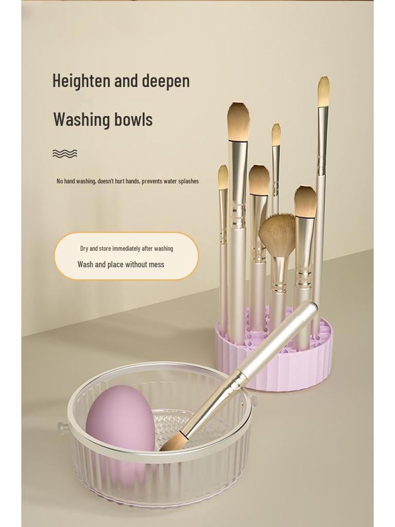 Silicone Makeup Brush & Blender Cleaning Kit with Drying Rack
