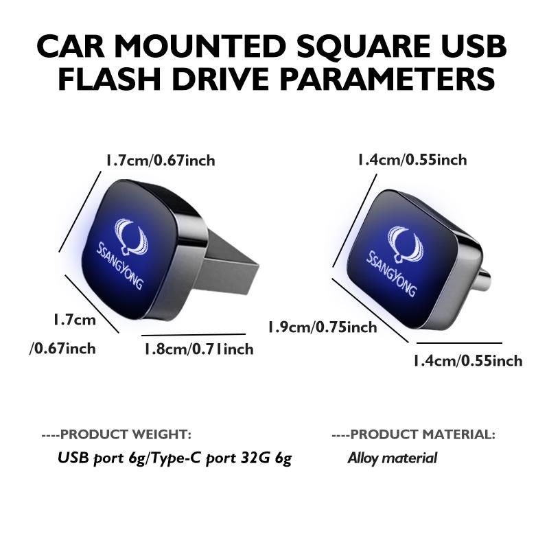 Clé USB pour Voiture 64 Go 32 Go 16 Go Clé Mémoire Clé USB Flash Cadeau Pour SsangYong Korando Rexton Kyron Rodius Tivoli Musso