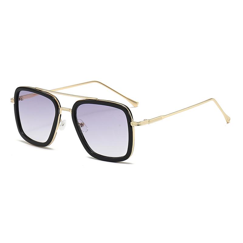 Stylish Men's Square Frame Sunglasses Inspired by Iron Man and Spider-Man - Trendy European and American Design, Large Frame