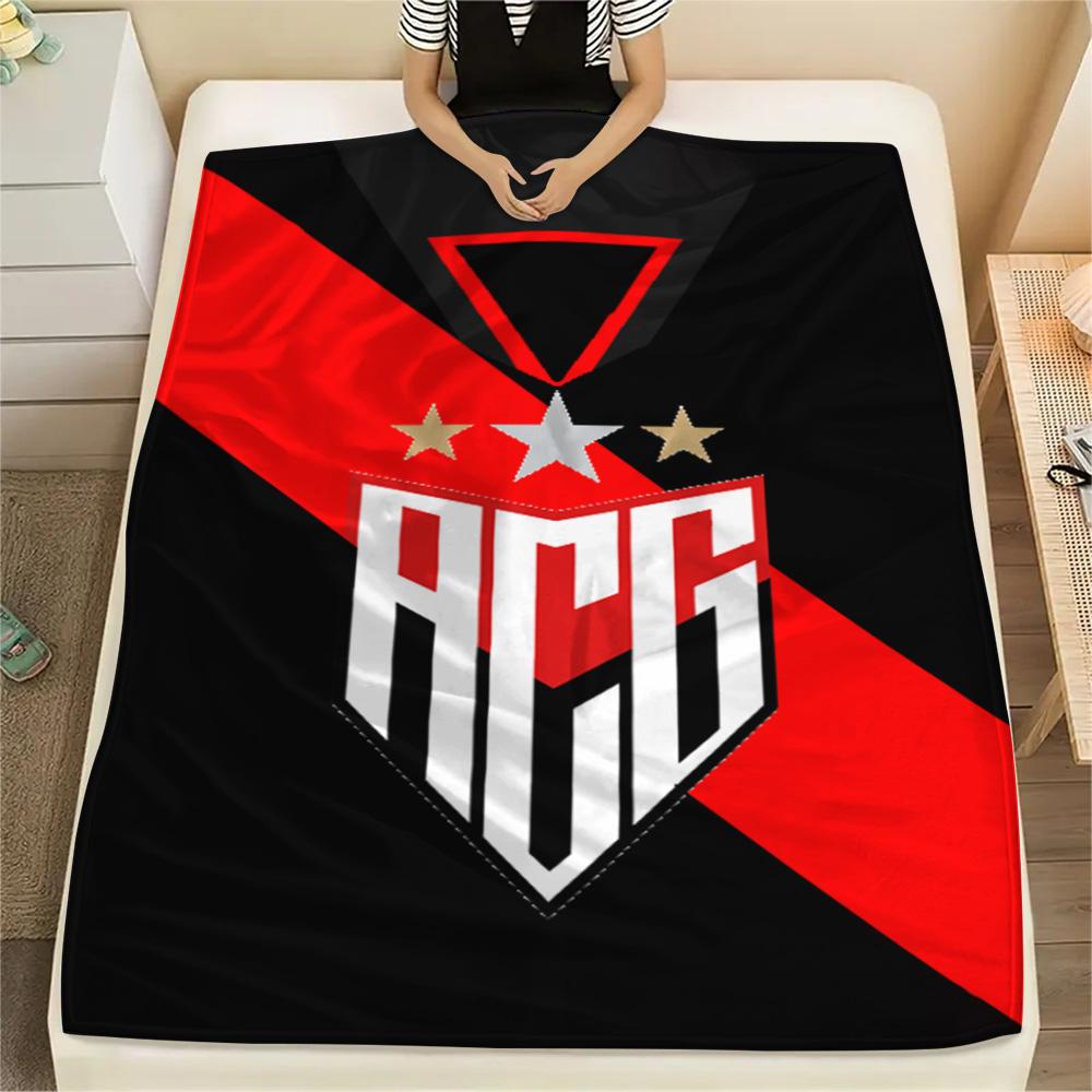 1Pc Atlético Goianiense Print Flannel Blanket High Quality Warm Comfortable Cover for All Seasons Perfect for Gifts Home Decor