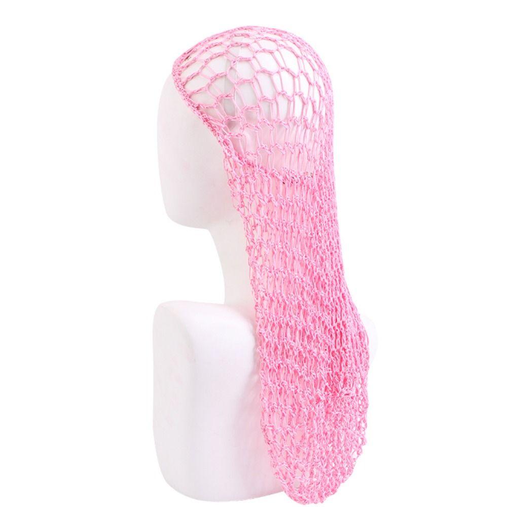 Night Cap Mesh Hair Net Elastic Hair Care Sleeping Hat Fashion Long Crochet Hair Snood  Women