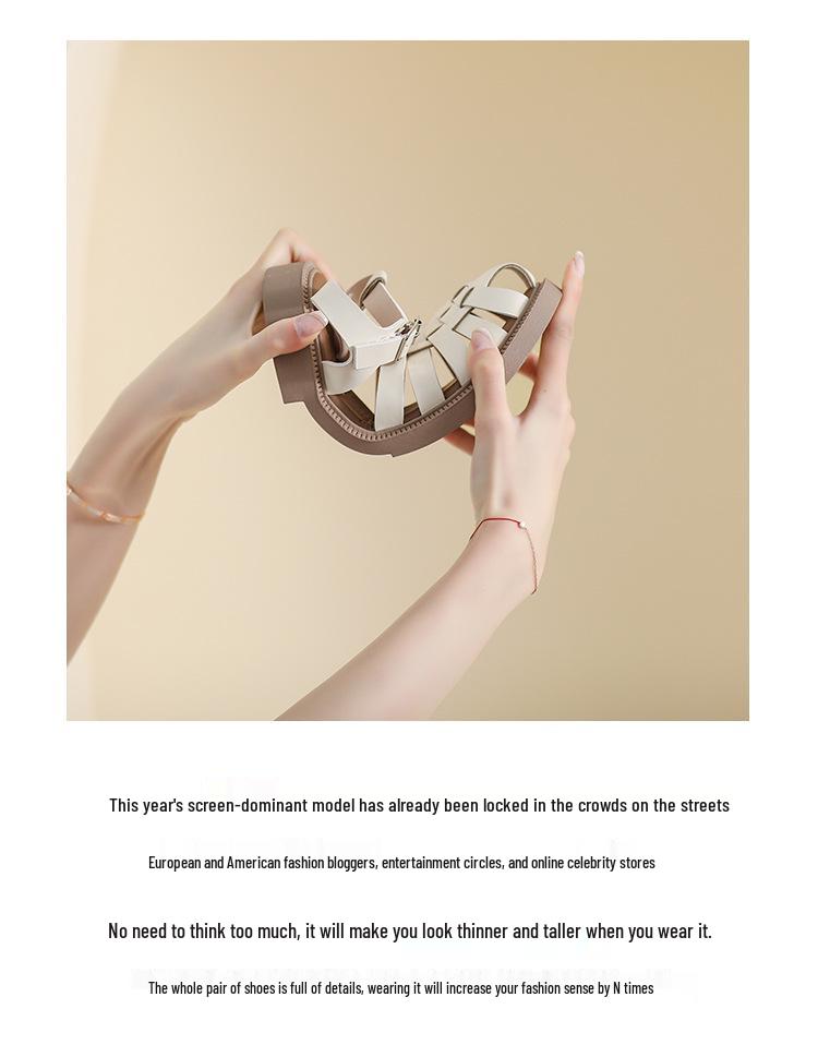 Women's Retro Woven Flat Sandals with Thick Sole & Closed Toe (Plus Size, Summer 2023)