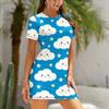 Fun Cartoon Animal Print Dress Women Short Sleeve Sleepwear Dresses Women Nightwear Home Clothes Nightie Loungewear