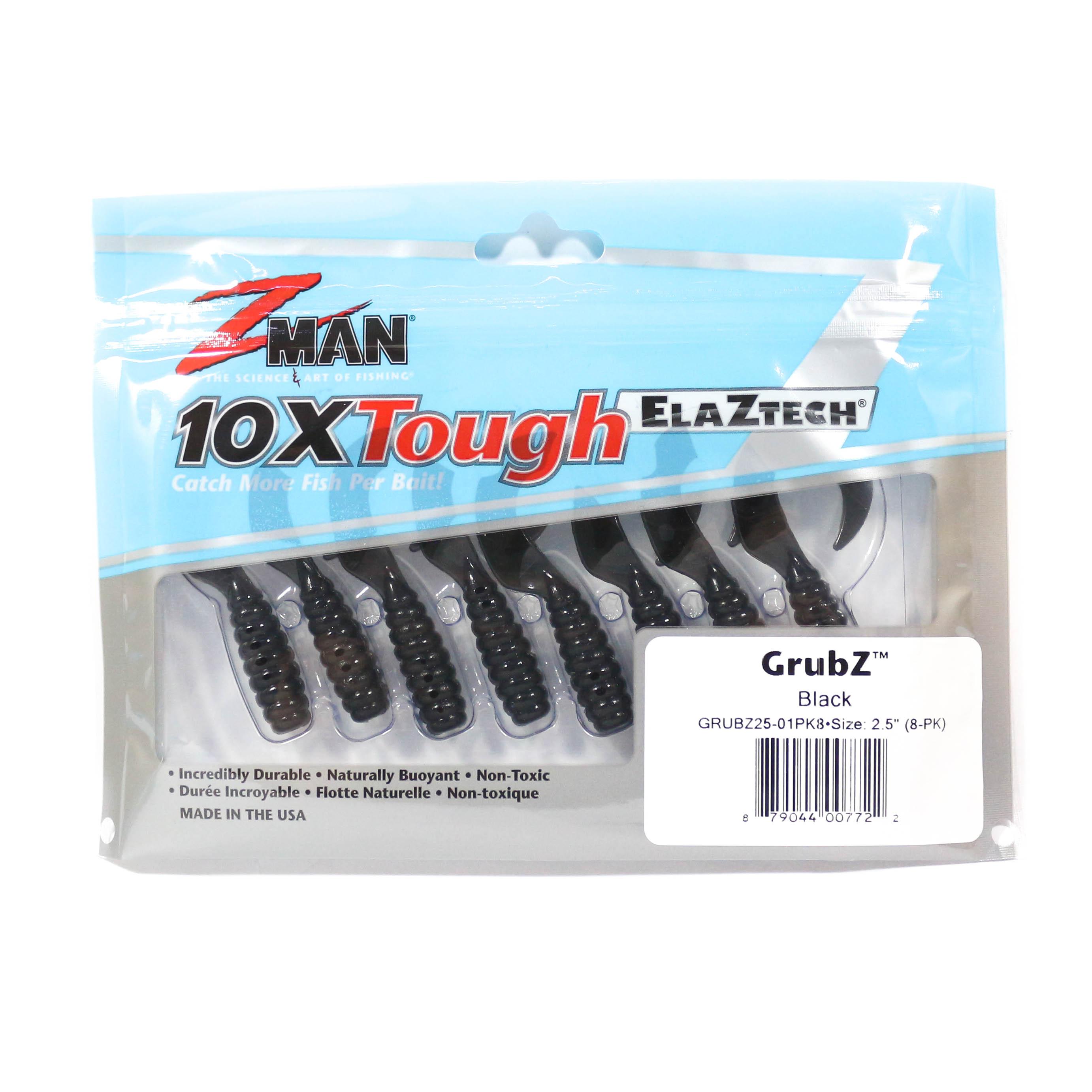 

Zman Soft Lure GrubZ 2.5 Inch 8 per pack Black (7722)