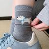 Bow Socks Medium Tube Socks Spring And Autumn Thin Pure Cotton Sweet Cute Cartoon Puppy Pile Socks Women