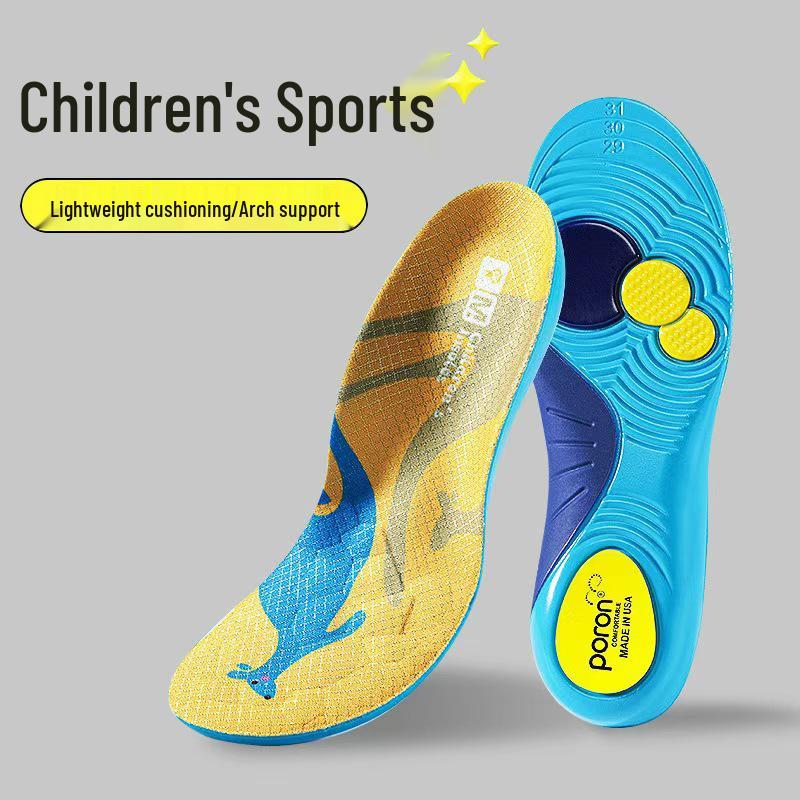 Kids' Arch Support Cushioned Insoles - Soft, Shock-Absorbing, Anti-Slip, Cuttable for Sports & Running Shoes