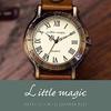 Little MagicAging Japan LeatherMade MovementMetal Allergy CompatibleWristwatch Mens Womens Clock Antique Style/Old (Red M Size)