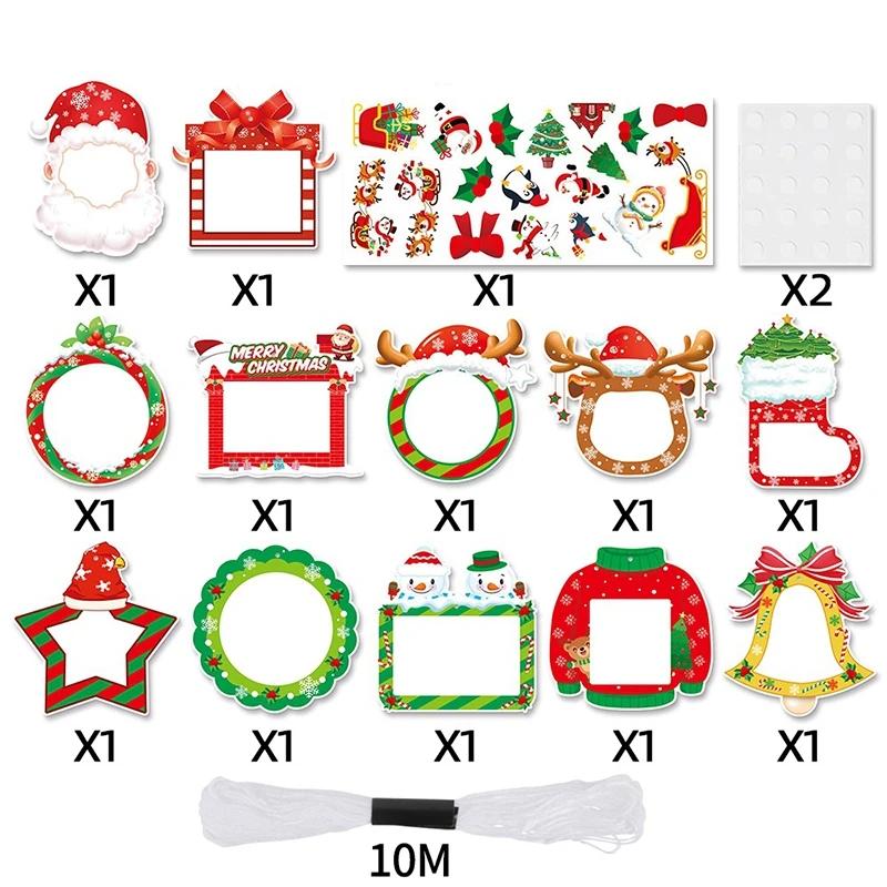 

Christmas DIY Paper Pendant 2026 Hanging Pendant Photo Frame for Christmas Decoration Xmas Ornaments Navidad New Year Gift