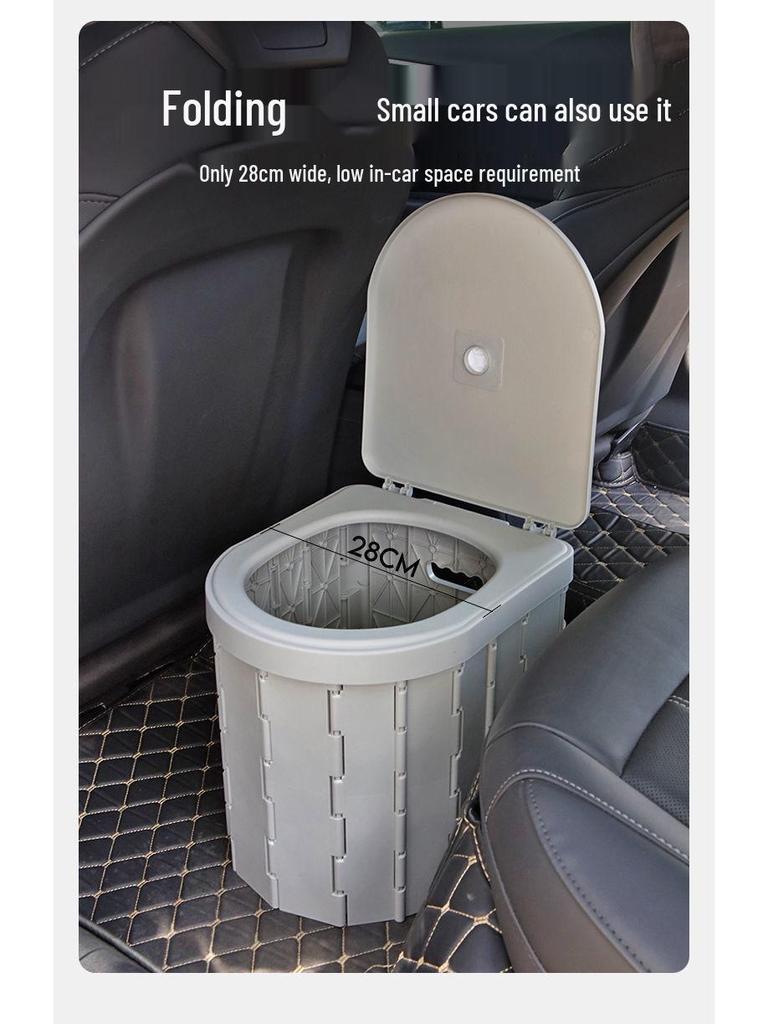 Portable Odor-Proof Folding Toilet for Vehicle, Camping, and Outdoor Emergencies
