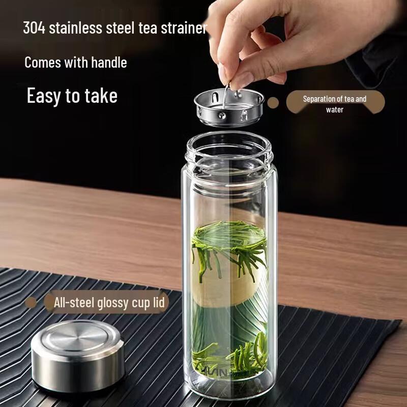 FUGUANG Double Wall Insulated Glass Mug