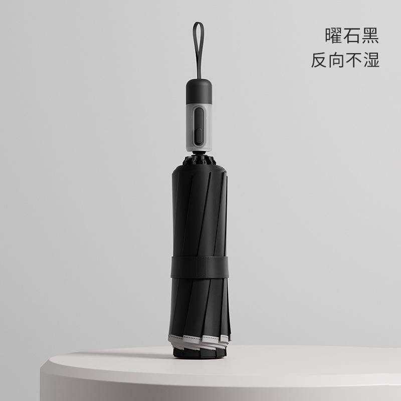 Automatic umbrella, super wind-resistant umbrella, men's large size, thickened and reinforced folding men's special sun umbrella