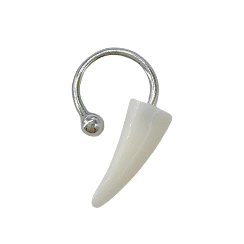Reçine Dişler Dudak Manşeti Unisex Punk At Nalı Yüzükler Piercing Dişler Piercing Takı Cadılar Bayramı Aksesuarı İçin Uygundur