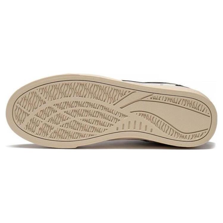 Li Ning Wave 180 Abrasion Resistant Breathable Mid top Skateboard Culture Skateboard Shoes Men's White Black AECT019-1