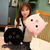 30X30Cm Down Cotton Plush Cat Pillow Stuffed Ultra Soft Cartoon Animal Round Hands Burner Back Support Plushie Gift