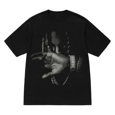 King Von Top of The World Tee Black Unisex High-end Luxury Classic Y2k Short Sleeves Classic Couples Streetwear Trendy Cotton