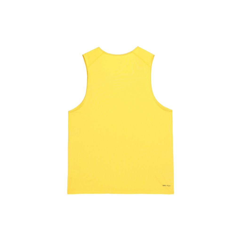 Nike Dri-Fit Ready Crew Neck Solid Color Small Logo Sleeveless Tank Top Men Tops Yellow DV9813-709