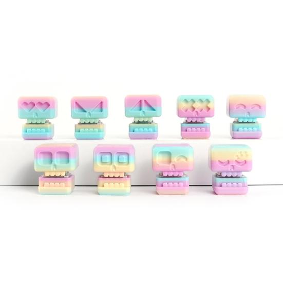 9 Pcs Skull Fidget Clicker Toy 3D-Printed Skull Stress Relief Toy Gradient Color Keyboard Clicker Fidget Button for Office Workers Anxiety Relief
