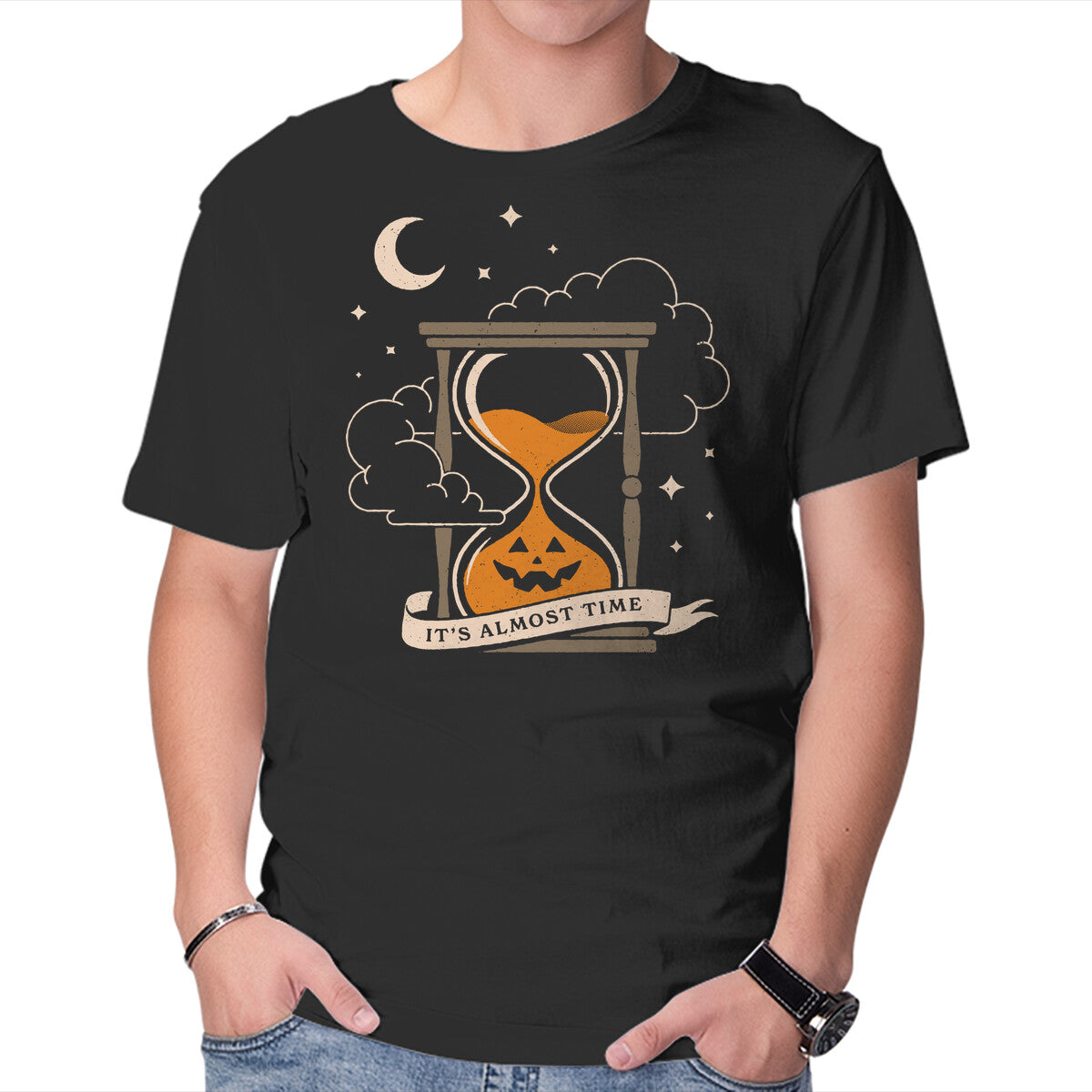 Unisex Crew Neck T-Shirt Halloween Is Near Graphic Short Sleeve Casual Tee XXL