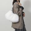 Yogodlns Women's Autumn and Winter Handbag Imitation Fur Fashion Hundred with Plush Bag Solid Color Large Capacity Zipper Shoulder Bag