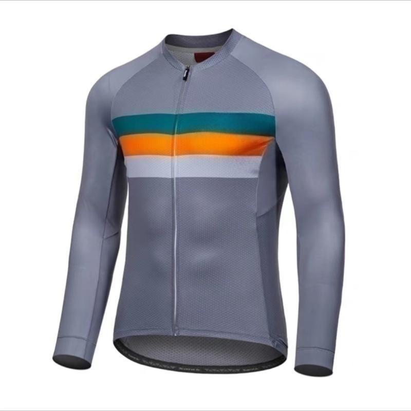 

Autumn Long-sleeved Cycling Clothes Men s Moisture-absorbing and Breathable Cycling Tops Outdoor Sports Road Bike Cycling Shirts · XXXL темно-серого