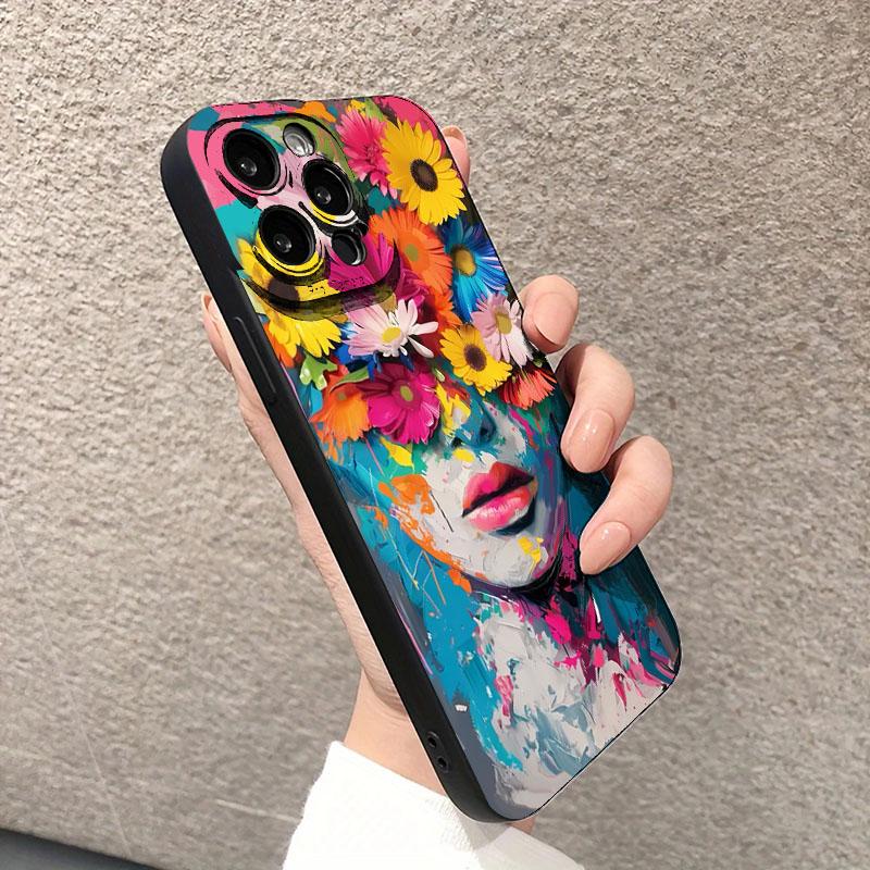 Case For iPhone 17 Cases iPhone 16 Pro Max Case Creative Flower Girl Phone Cover For iPhone 15 14 13 12 11 XS X XR 7 8 Plus 16e