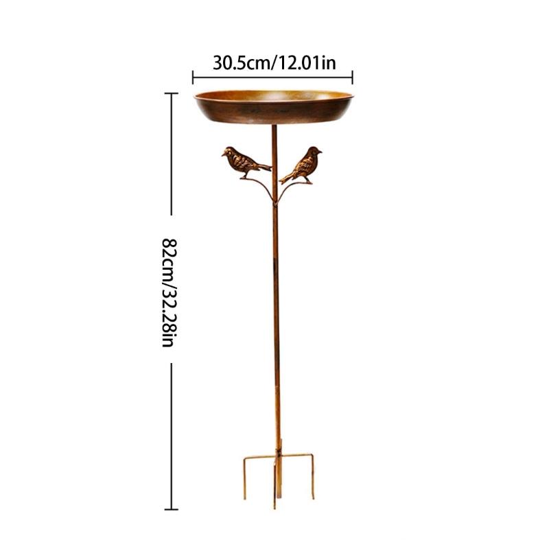 Bird Bath 82cm Standing Feeding Bowl for Outdoor Garden Metal Bird Basin Water Bath for Wild Birds Bath Food Water Bowl