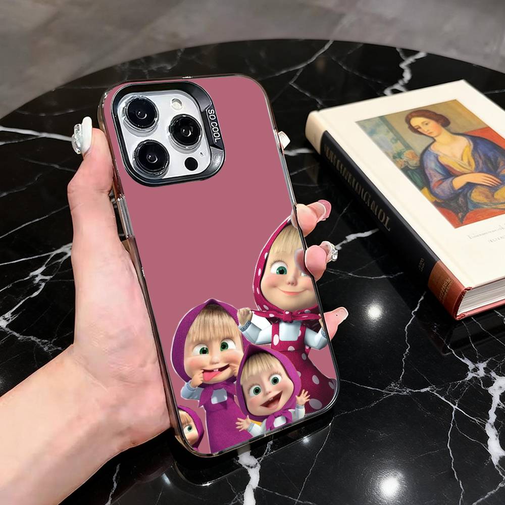 Sweet Cartoon Couple  Phone Case For iPhone 17,16,15,14,13,12,11 Plus,Pro Max,XS,Colorful Silver Phone case Funda Cover