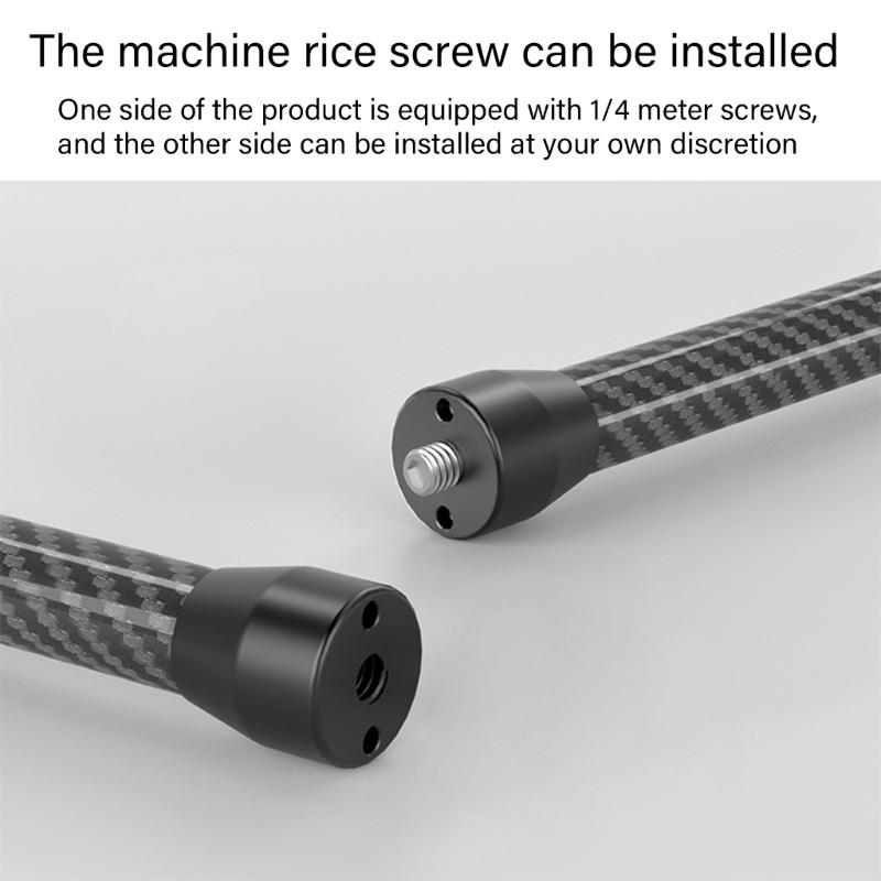 Carbon Fiber 1/4in Camera Screw Extension Rod Selfie Stick Compatible for DSLR Camera Tripod Monopod Light Stand