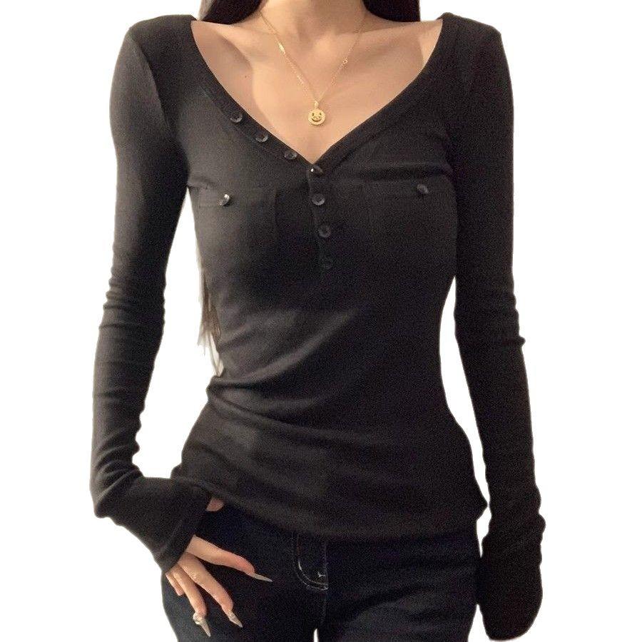 Frühling & Herbst Damen Slim Fit Langarm-Unterhemd - High-End Sexy Design