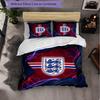 England Football Pattern 3 Pieces Bedding Set Soft Microfiber Duvet Cover with Pillow Cases for Bedroom