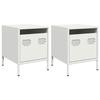 VidaXL Bedside Tables 2 Pcs White 35x39x43.5 Cm Steel, Cabinet, Side Cabinet, Phone Stand, Bedside Table 851255
