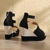Pegged Heels, New Style, Large Size, Peep-toe Sandals, Women's Thick-soled Shoes, Platform Heels