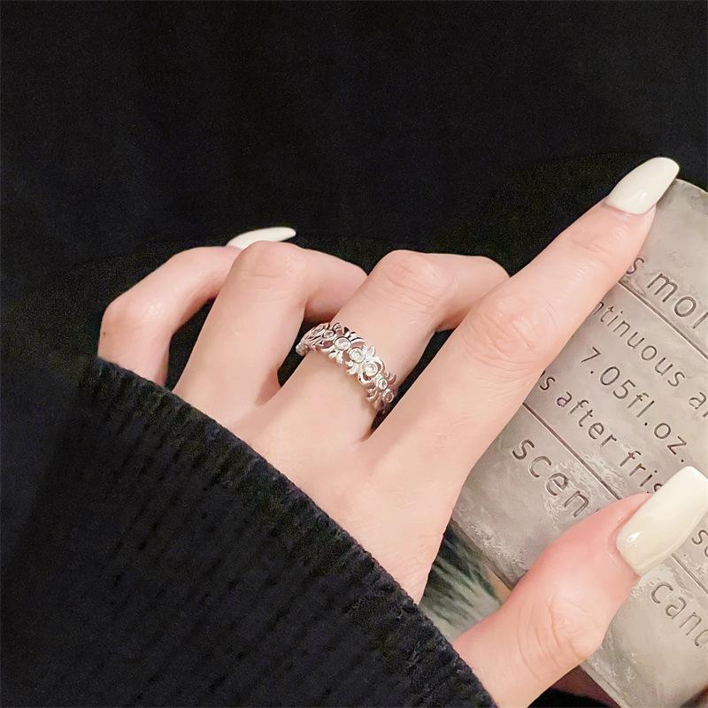 Retro Court Style Open Ring, Colorful Treasure, High-End Sense, Fashion Niche Design Sense, Medieval Ring, Index Finger Ring