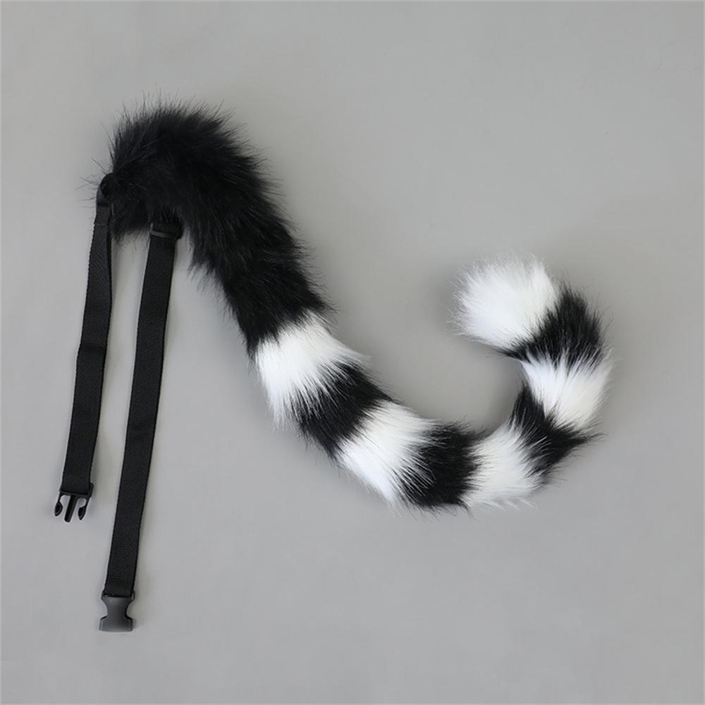 Plüsch Kuh Katze Schwanz Realistischer Tier Schwanz Mit Verstellbarem Gürtel Cosplay Requisite Anime Rollenspiel Halloween Kostüm Zubehör about 75cm gray