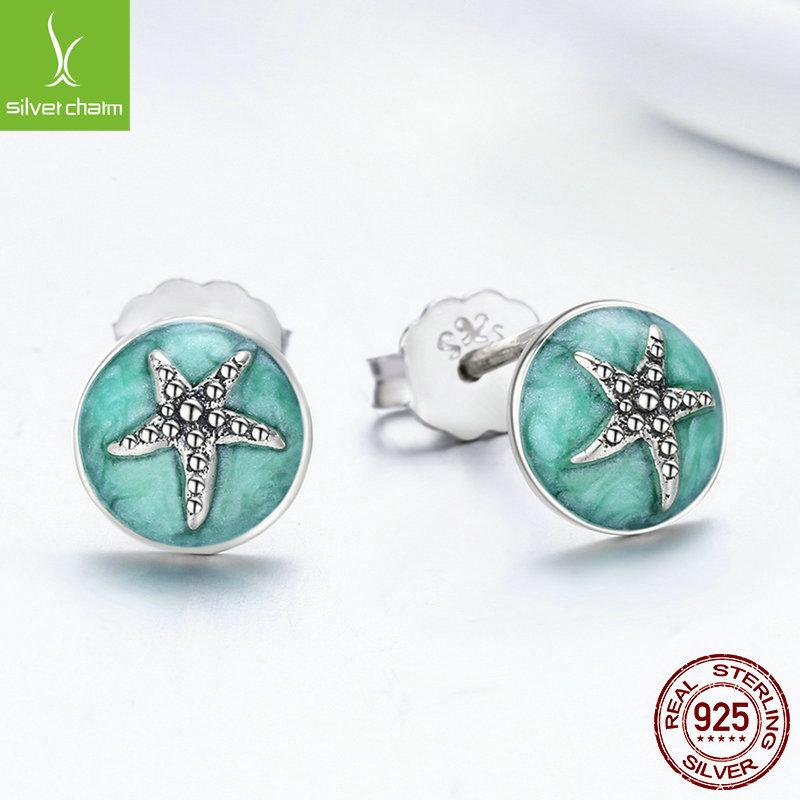 Starfish Stud Earrings For Women, Simple And Wonderful Stars S925 Sterling Silver Oil Drop Earrings Earrings.