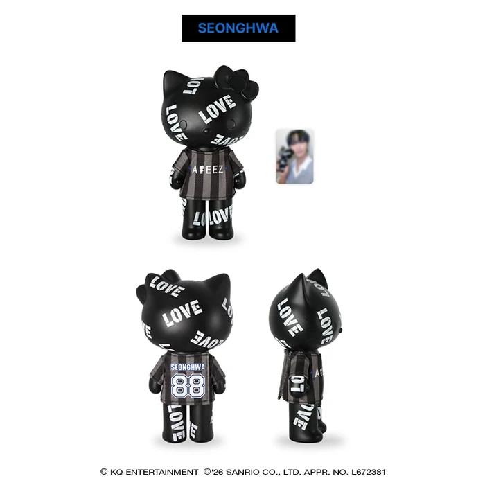 ATEEZ X HELLO KITTY Black Series / Love Figure T-shirt Photo Cards Set / Pre-Order