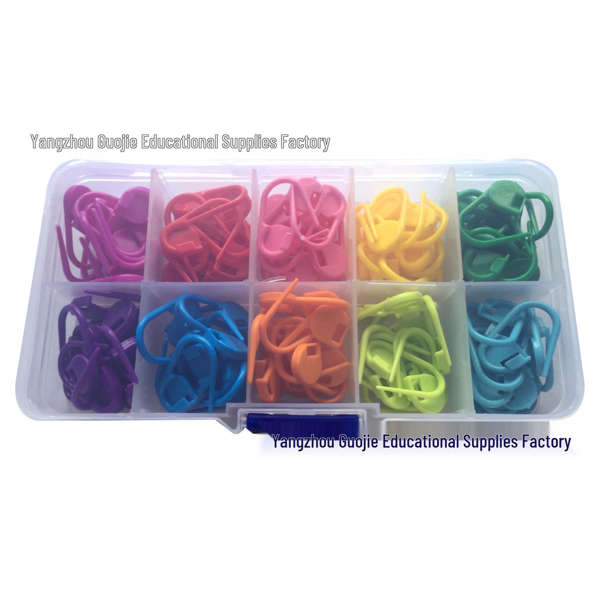 

Цветная коробка с 10 отделениями и 120 пластиковыми булавками для вязания