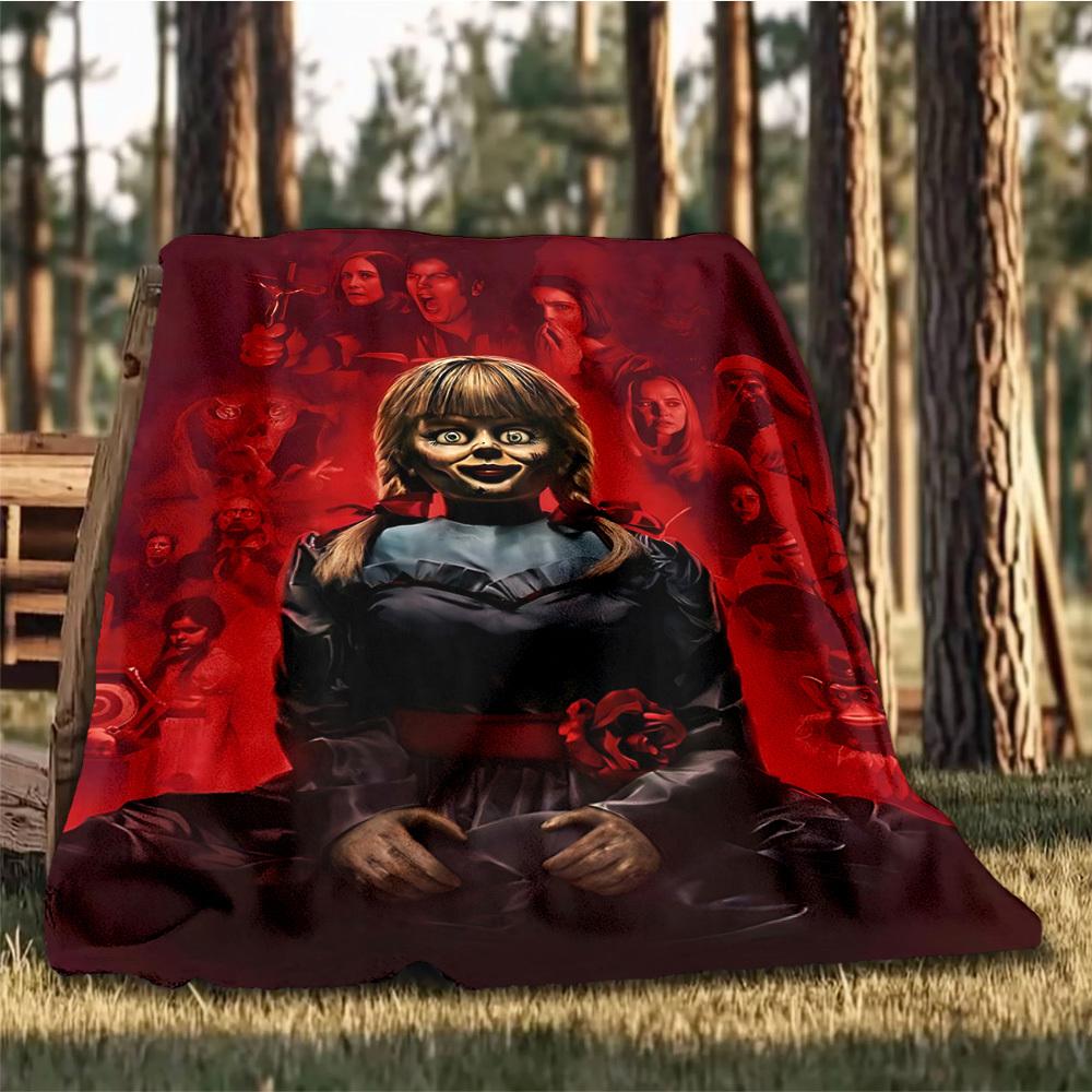1 Stück Annabelle Puppe Outdoor Flanelldecke Geschenk für Jungen Mädchen Erwachsene, Familie Freunde