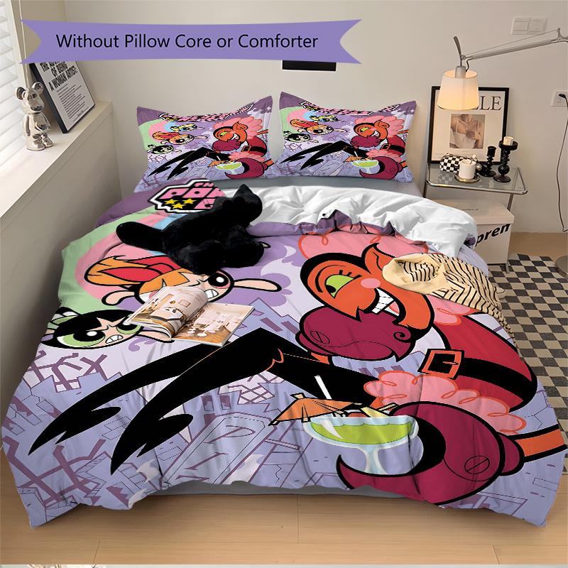 3pcs Epic Battle of Good vs Evil Policewoman Quilt Cover Set - Soft & Comfortable Polyester Fabric, All-Season Breathable Comforter Set For 1 Qui