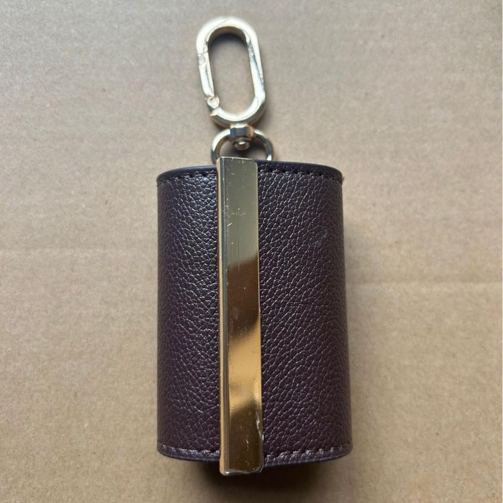 Large-Capacity Keychain Tote Bag Lightweight Foldable Expandable Leather Mini Bags Expandable with Key Ring Shopping Bag кофейный