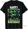 Happy St Patricks Day Birthday Shamrock Dab Boys Girls Kids T Shirt  Vintage Washed Fashion Breathable Top For Everyday Wear