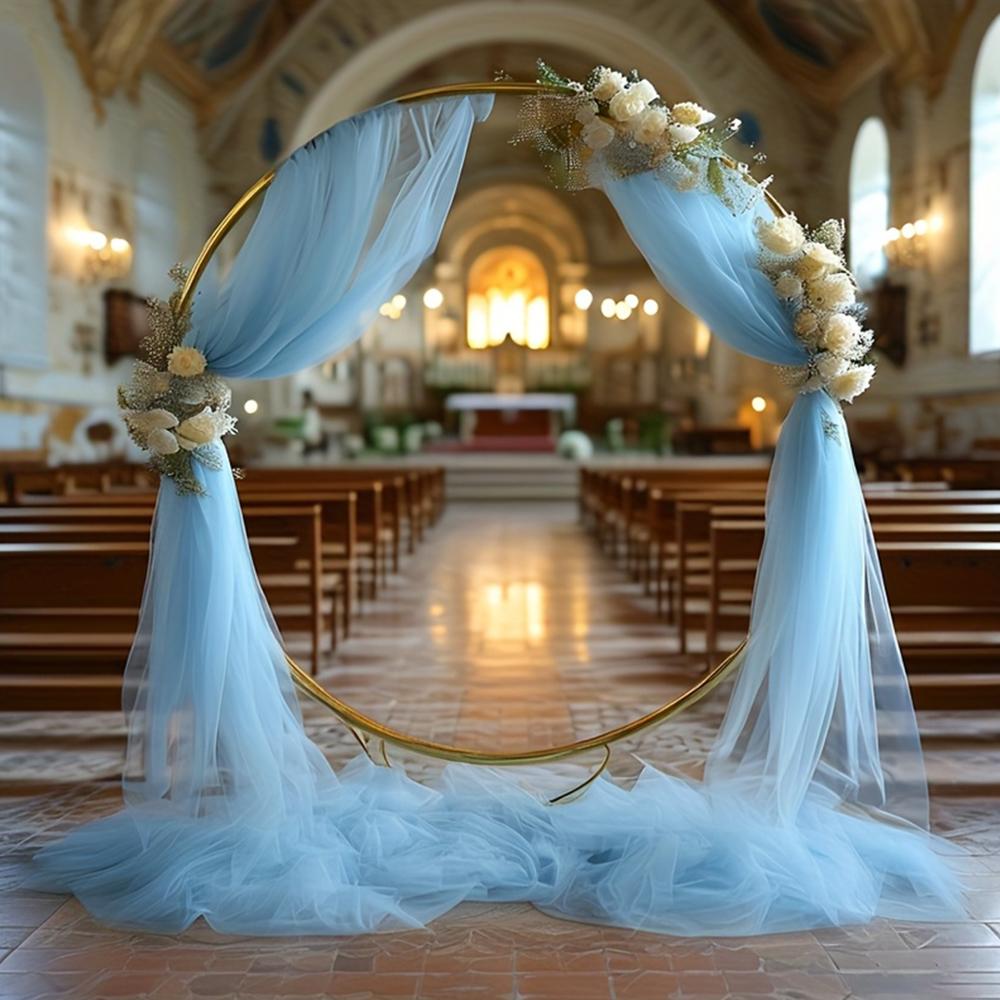 Wedding Arch Draping Fabric Sheer Mesh Gauze for Easter Bridal Shower Backdrop Outdoor Party Arches Church Ceremony Decoration
