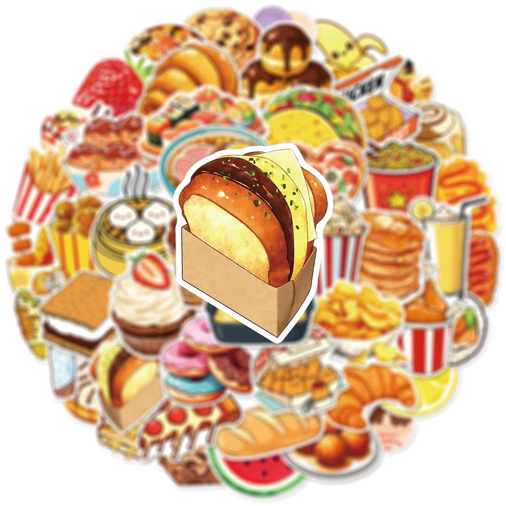 10/30/50 Stück Leckere Lebensmittel & Getränke Aufkleber Burger Pommes Graffiti Decals DIY Gepäck Scrapbook Tagebuch Belohnung Niedlicher Cartoon Aufkleber