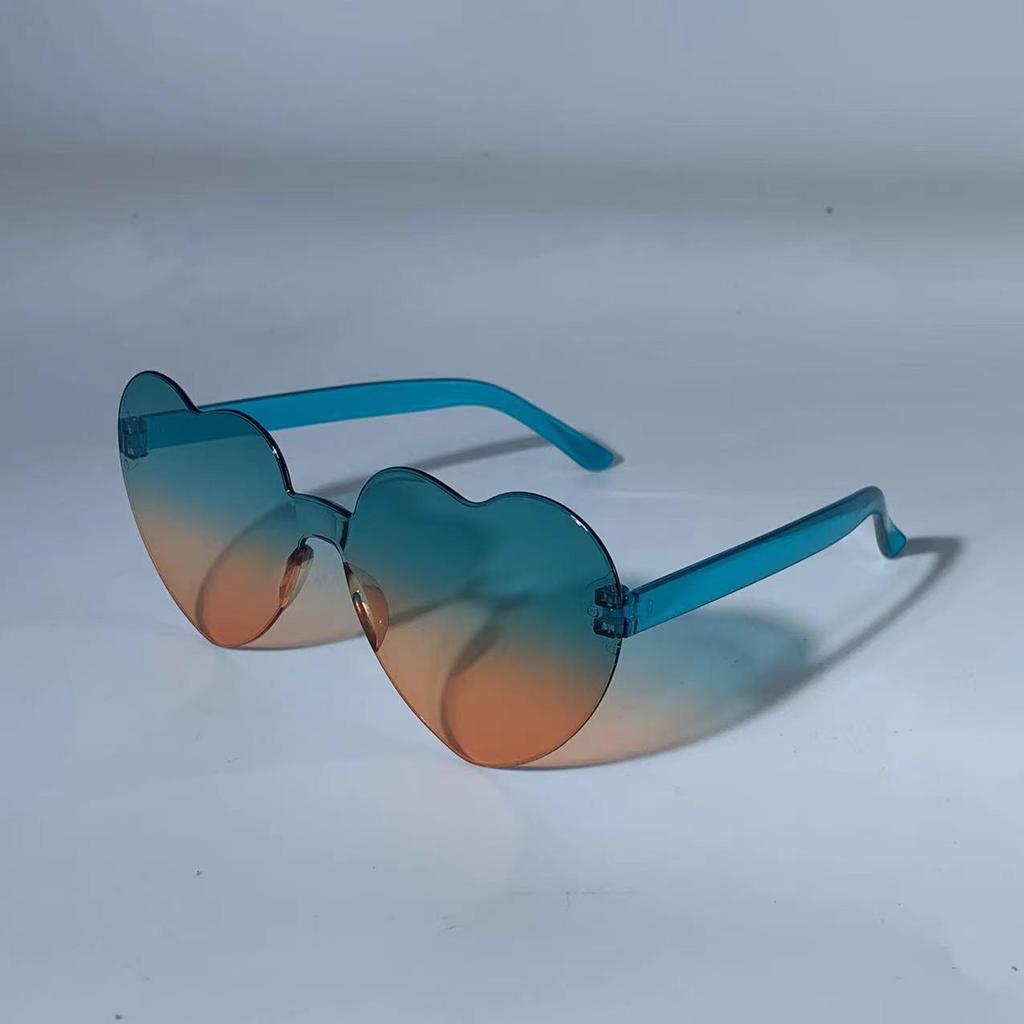 Peach Heart-Shaped Jelly Color Sunglasses: European & American Style