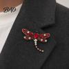 Long-lasting Luster Brooch Electroplated Alloy Brooch, Dragonfly Pin with Sparkling Rhinestones Inlaid, Daily Wear Jewelry Long Tail Design Badge for