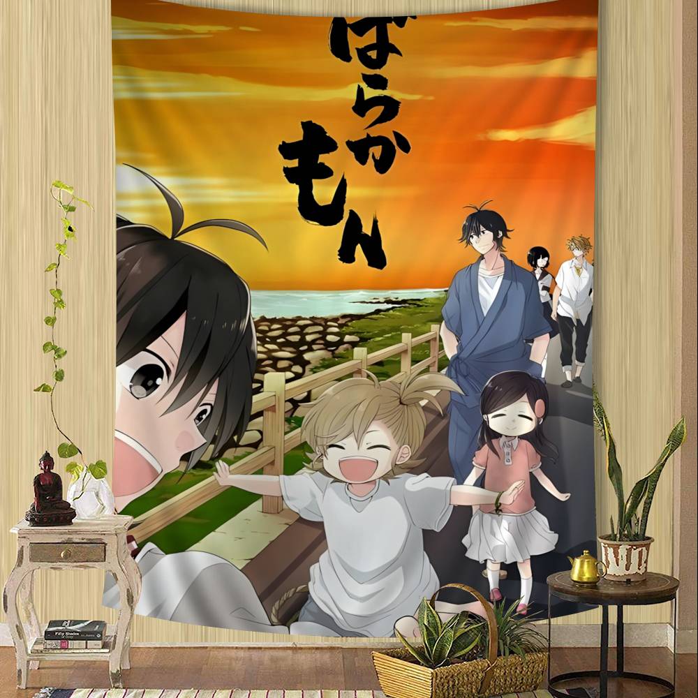 Japanese Anime Barakamon Wall Tapestry Hanging Tarot Hippie Wall Rugs Dorm Wall Hanging Sheets