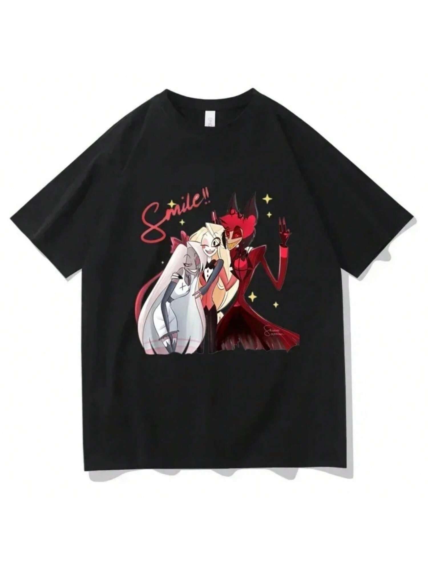 

Футболка с принтом Аластора из Отеля Хазбин, летняя женская футболка Y2k с круглым вырезом и коротким рукавом, высококачественная нейтральная футболка, одежда S