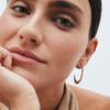 Cold Wind Copper Plated 18K Earrings C Type Inlaid Zircon S925 Silver Needle Stud Earrings Creative Trend Simple Earrings