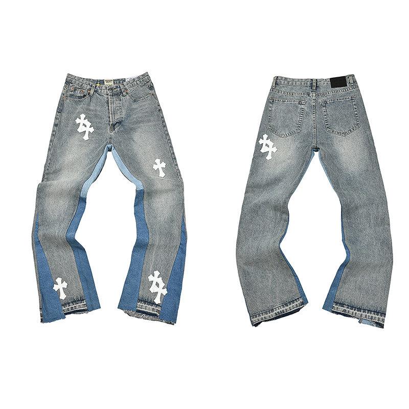 

GALLERY DEPT Джинсы унисекс пэчворк с эффектом потертости, расклешенные в стиле ретро, с брызгами краски S